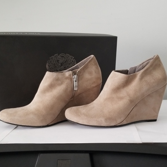 Vince Camuto Suede Wedge Booties - Picture 2 of 3